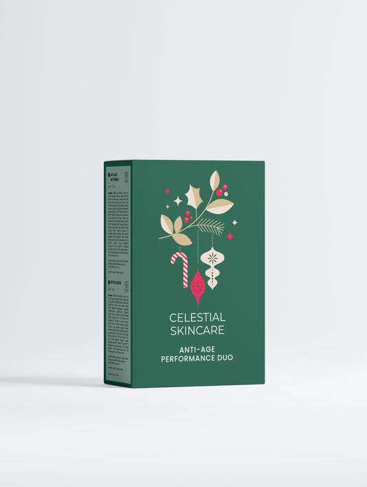 Celestial Skincare anti-age performance duo packaging on a white background